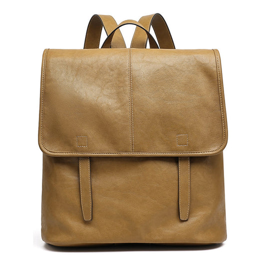 Vintage Casual Genuine Leather Flap Backpack