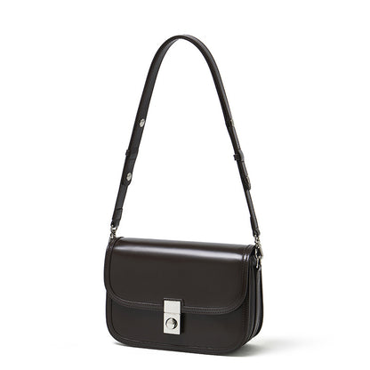 Vintage Sleek Plain Cowhide Genuine Leather Shoulder Messenger Bag