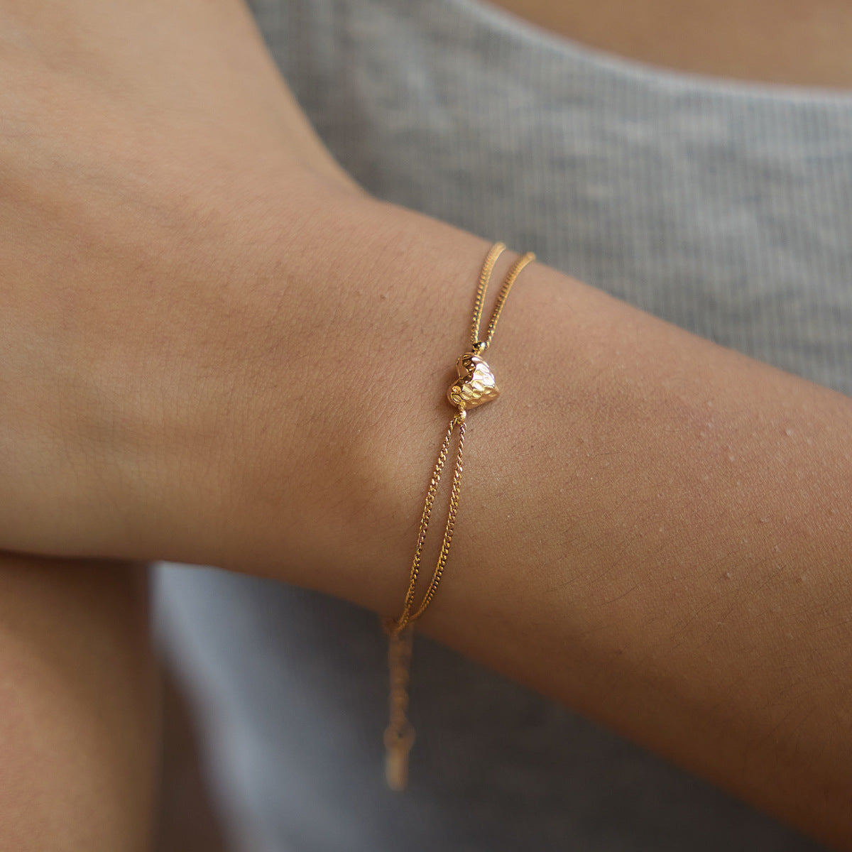 Elegant Minimalist Shimmering Double Layer Bracelet