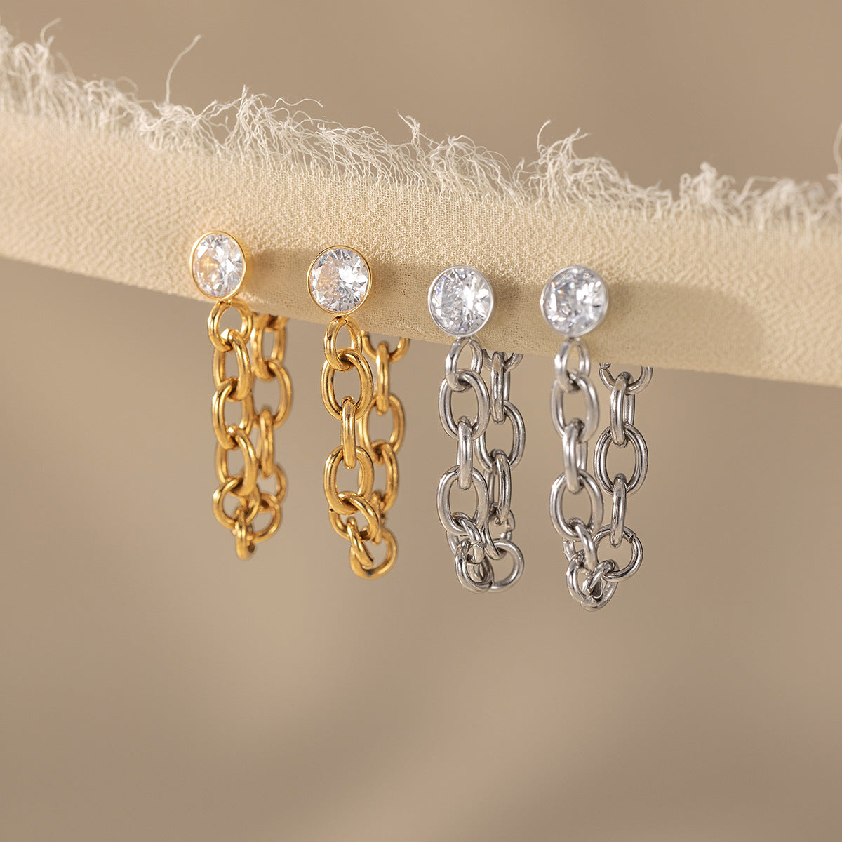 Modern Luxury Bold Cable Chain Statement Earrings