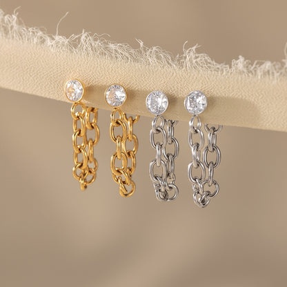 Modern Luxury Bold Cable Chain Statement Earrings