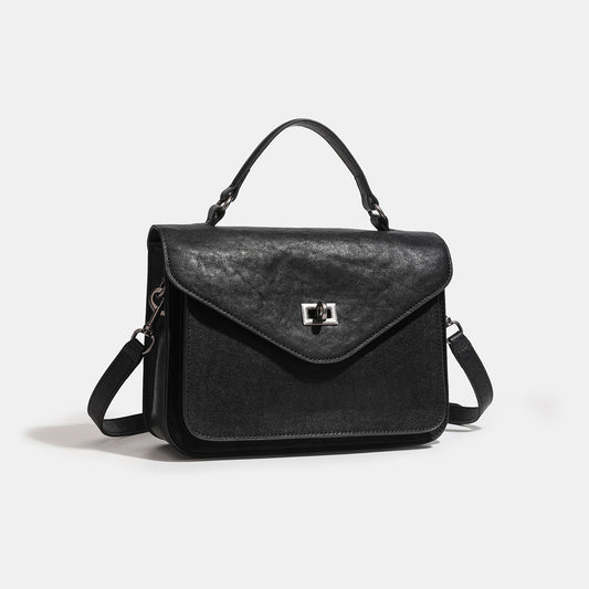 Retro Geometric Envelope Genuine Leather Messenger Clutch Bag