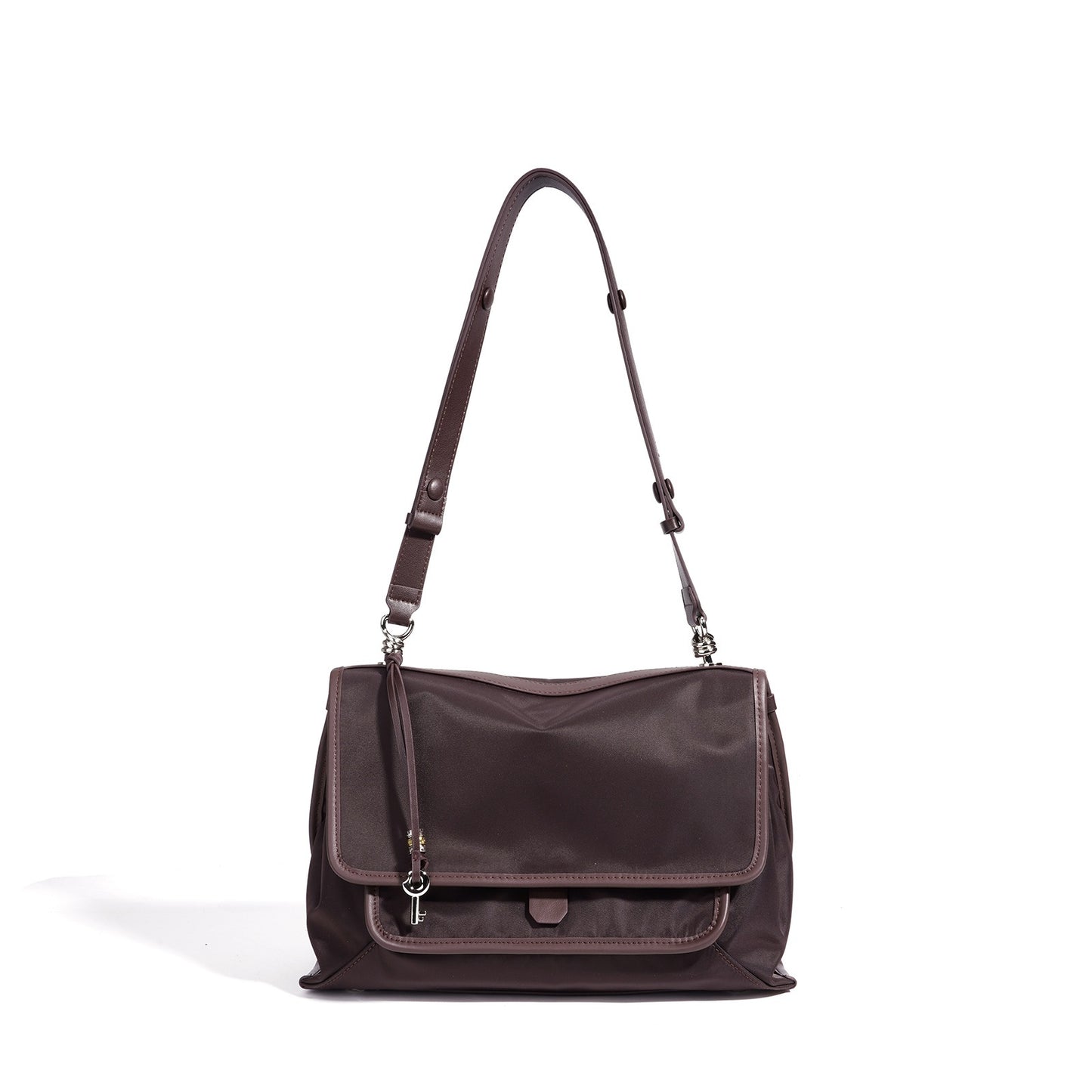 Sleek Nylon Flap Messenger Clutch Bag
