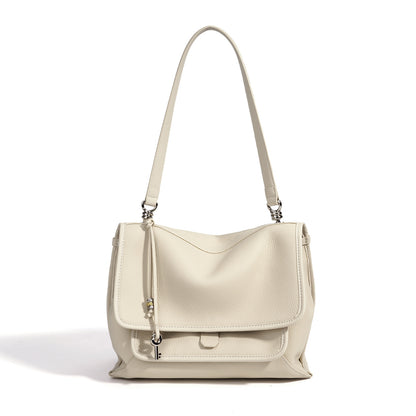 Slouchy Supple Genuine Leather Flap Messenger Clutch Bag