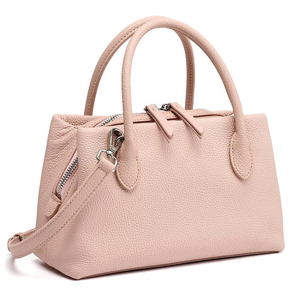 Antique Pebbled Genuine Leather Mini Tote Clutch Bag