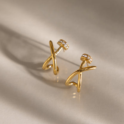 Elegant Minimalist Avant Garde Abstract Layered Earrings