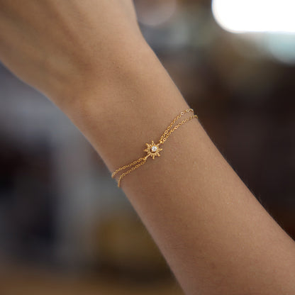 Elegant Minimalist Shimmering Double Layer Bracelet