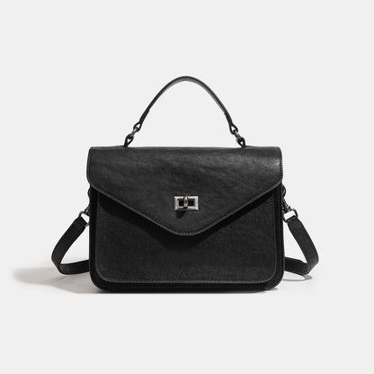 Retro Geometric Envelope Genuine Leather Messenger Clutch Bag