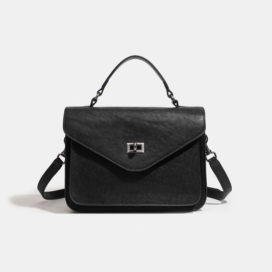 Retro Geometric Envelope Genuine Leather Messenger Clutch Bag