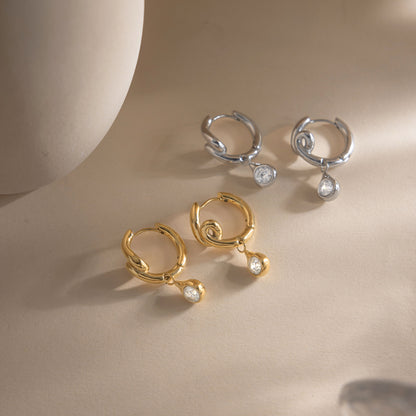 Modern Luxury Fluid Swirl Teardrop Drop Earrings