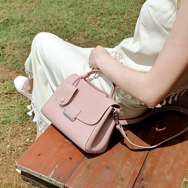 Chic Genuine Leather Square Flap Clutch Bag