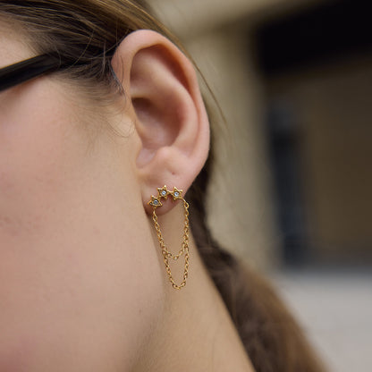 Chic Radiant Starlet Cluster Slender Tiered Drape Fringe Earrings