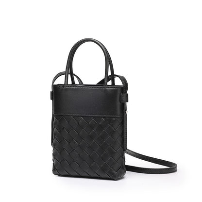 Artisan Woven Genuine Lambskin Leather Mini Clutch Bag