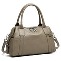 Effortless Genuine Leather Commuter Boston Clutch Bag