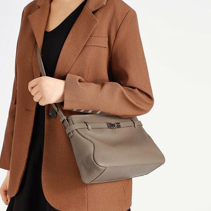 The Parisian Slouchy Genuine Leather Bag - Belted Pebble Leather Hobo