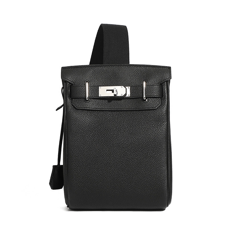 Minimalist Genuine Leather Sling Chest Bag