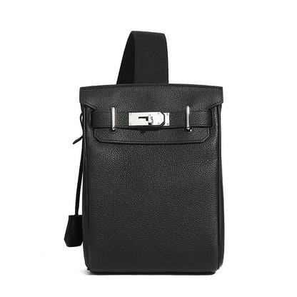 Minimalist Genuine Leather Sling Chest Bag