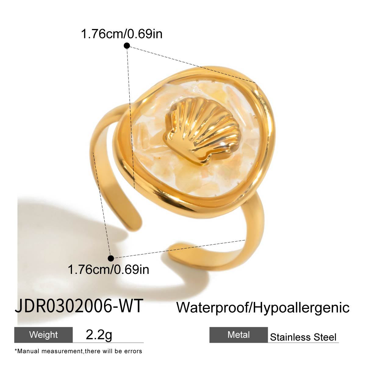 Sculpted Shell Coastal Charm Ring