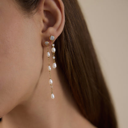 Luxury Whimsical Cascading Linear Radiant Drop Earrings