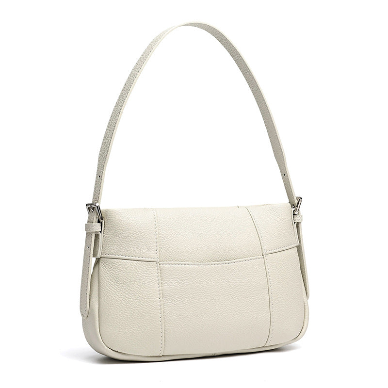 Effortless Genuine Leather Quilted Hobo Clutch Bag