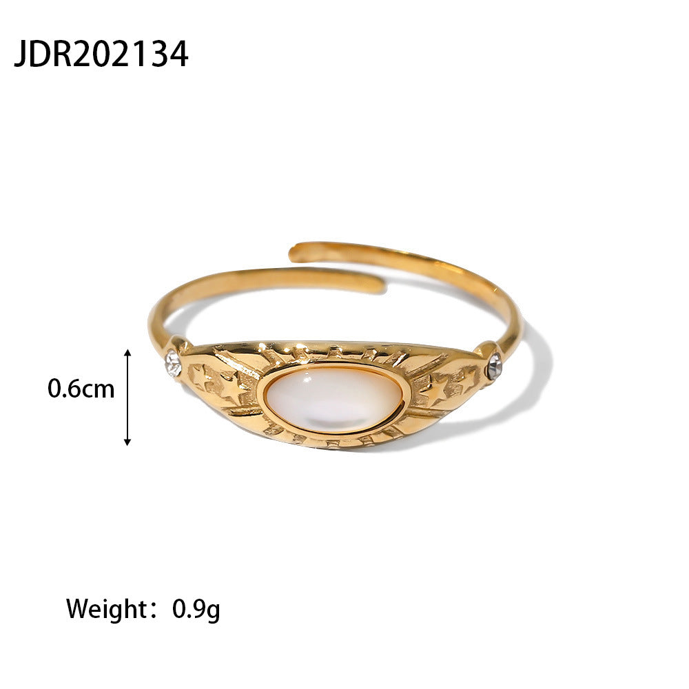Anillo retro de acero inoxidable francés