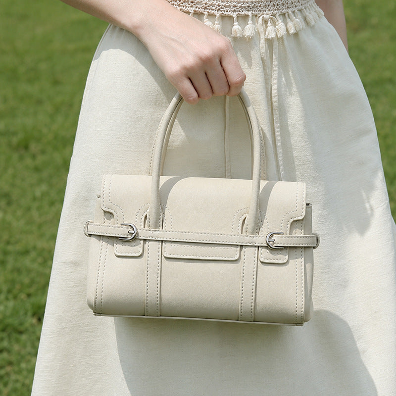Sleek Genuine Leather Flap Satchel Clutch Bag