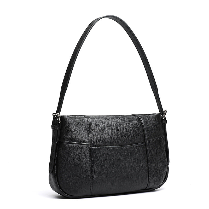 Effortless Genuine Leather Quilted Hobo Clutch Bag