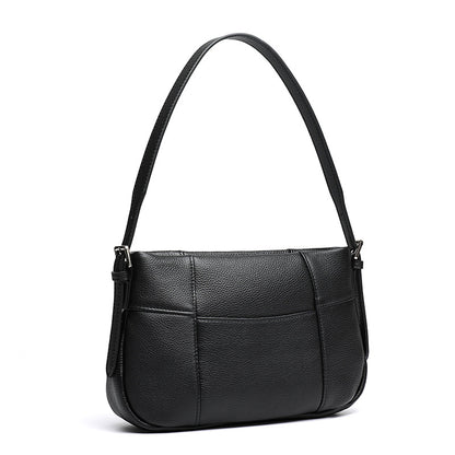 Effortless Genuine Leather Quilted Hobo Clutch Bag