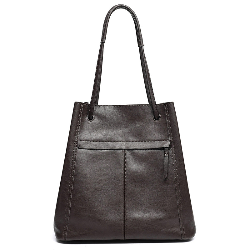 Artisanal Soft Genuine Leather Tote Clutch Bag