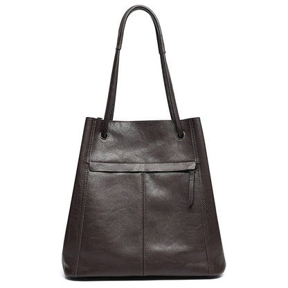 Artisanal Soft Genuine Leather Tote Clutch Bag
