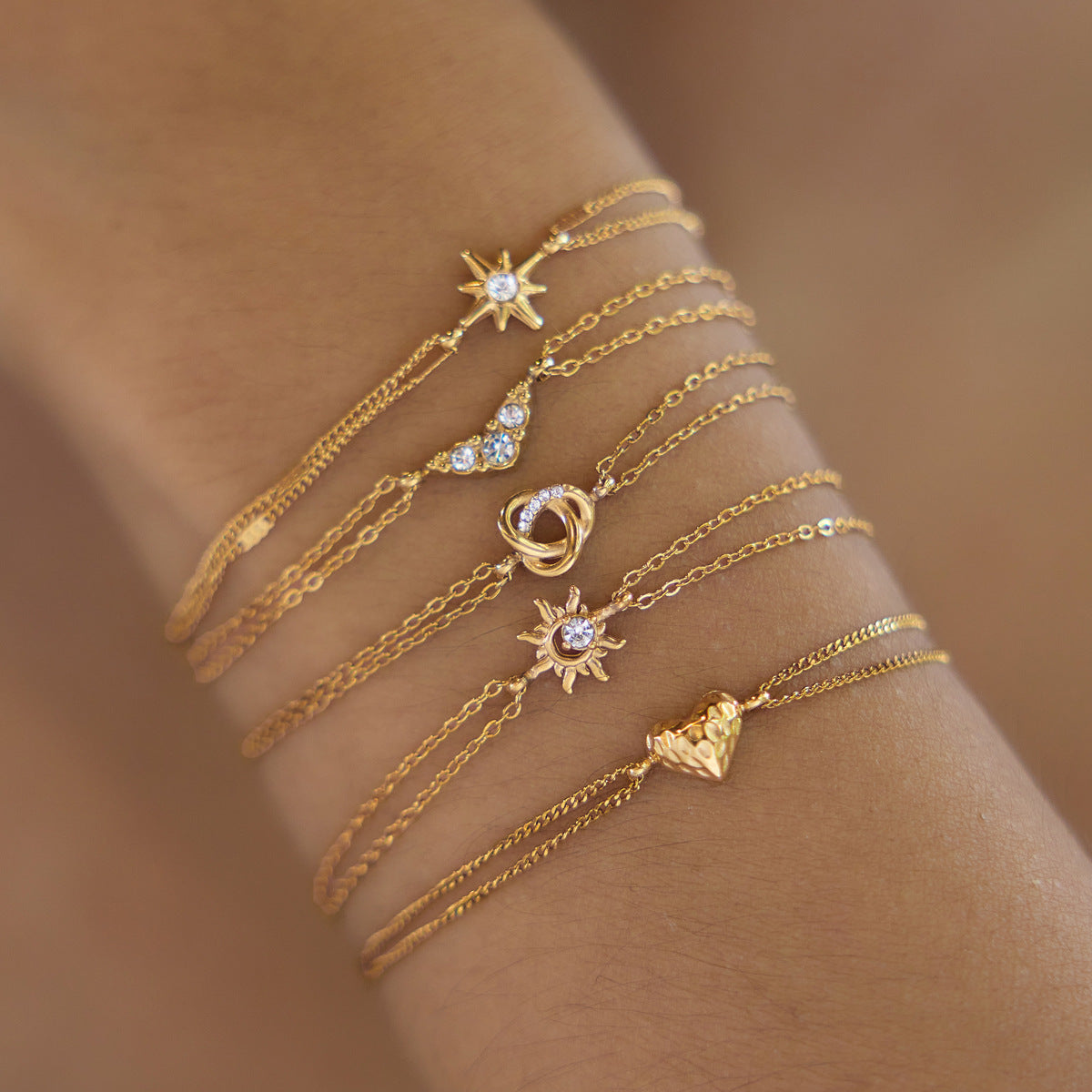 Elegant Minimalist Shimmering Double Layer Bracelet