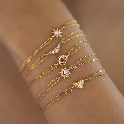 Elegant Minimalist Shimmering Double Layer Bracelet