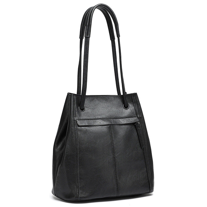 Artisanal Soft Genuine Leather Tote Clutch Bag