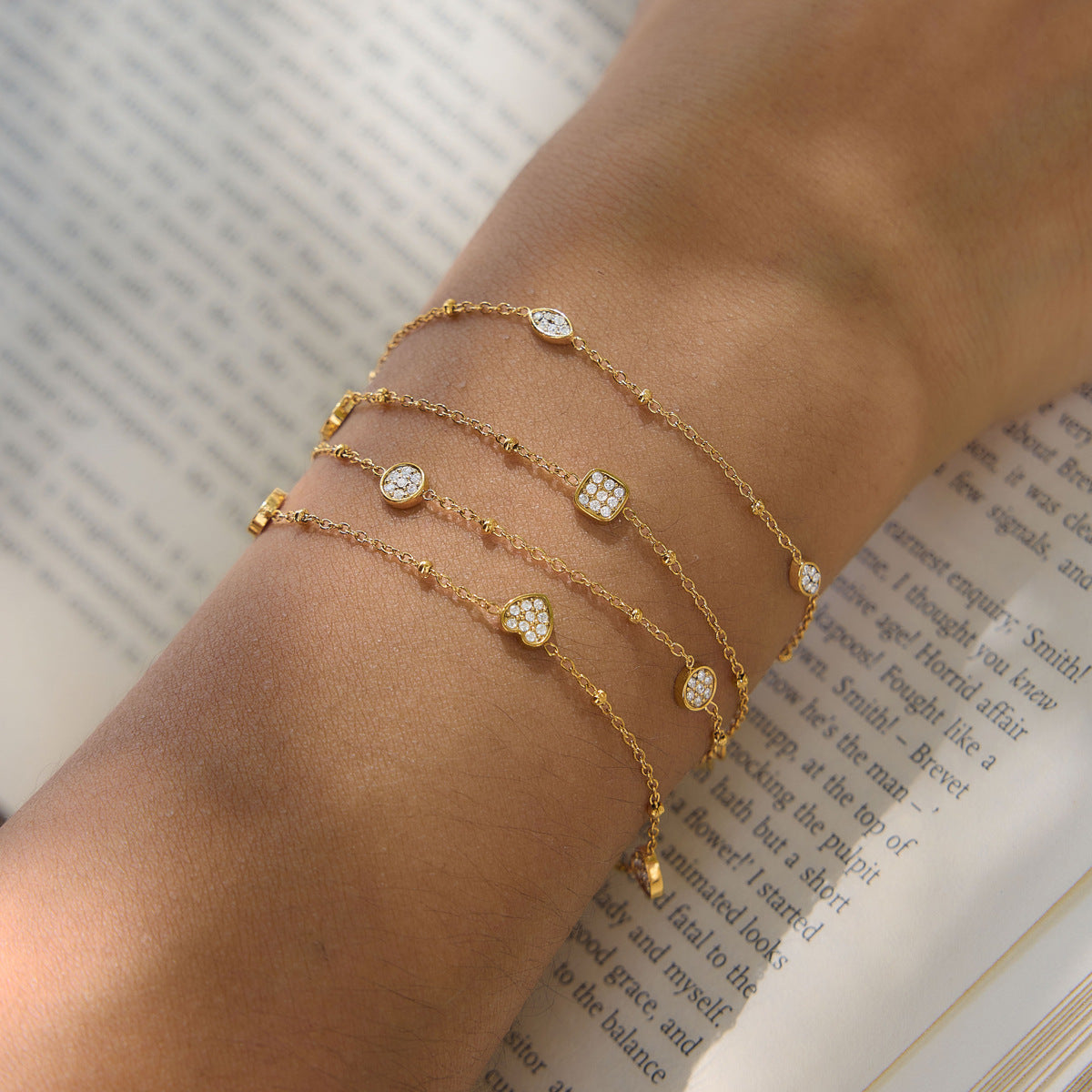 Modern Luxury Delicate Pavé Station Bracelet