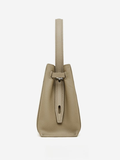 Sophisticated Kelly Genuine Leather Large Capacity Versatile Bucket Tote Bag