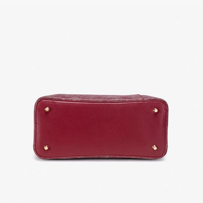 Vintage Cloud Print Vegan Eco-Leather Clutch Tote Bag