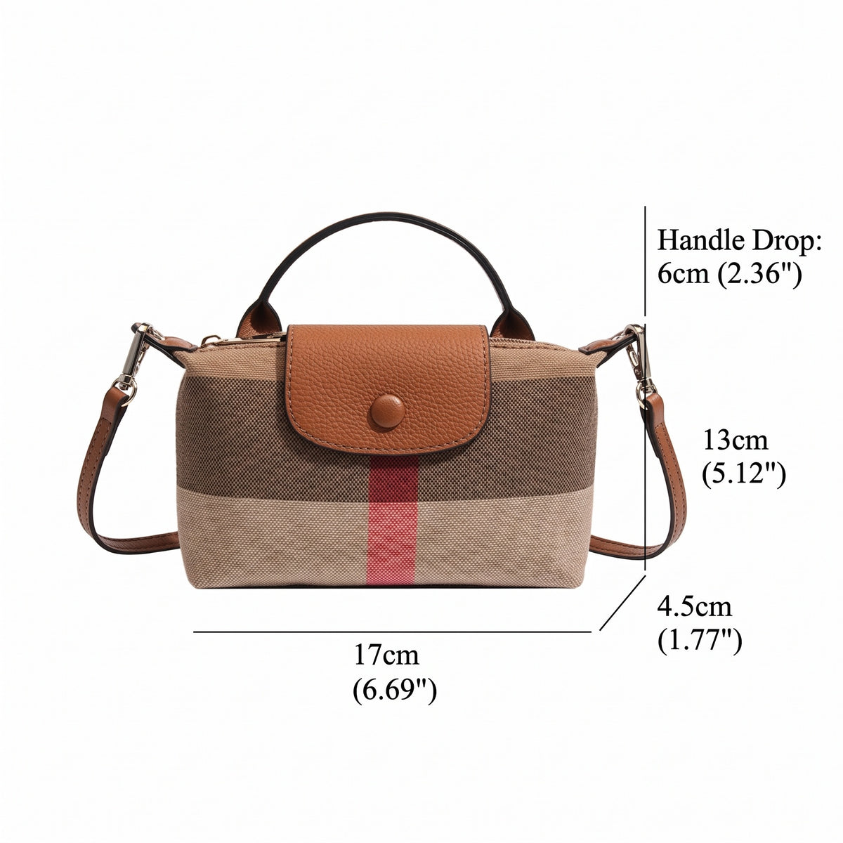 Pochette classica a tracolla in tela intrecciata a quadri britannici