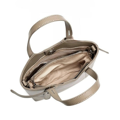 Sleek Genuine Leather Mini Bucket Clutch Bag with Adjustable Straps