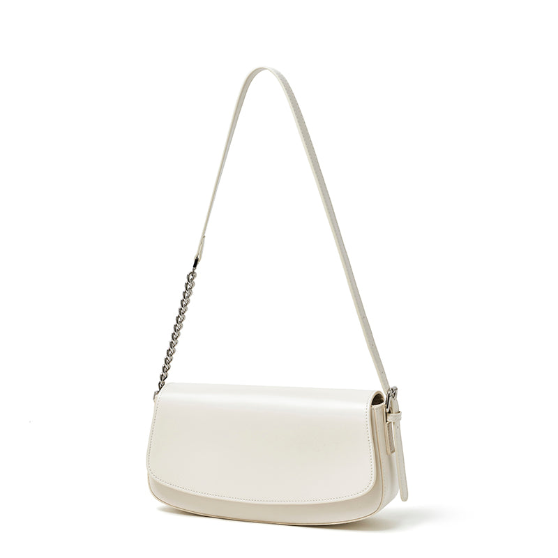 Minimalist Vintage Genuine Leather Baguette Saddle Bag
