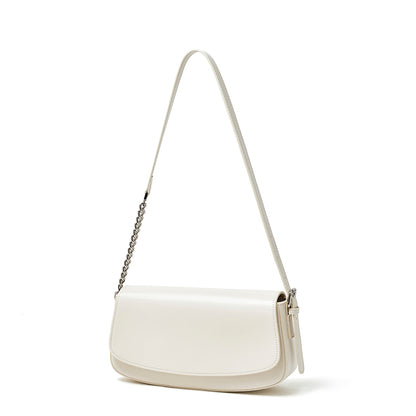 Minimalist Vintage Genuine Leather Baguette Saddle Bag
