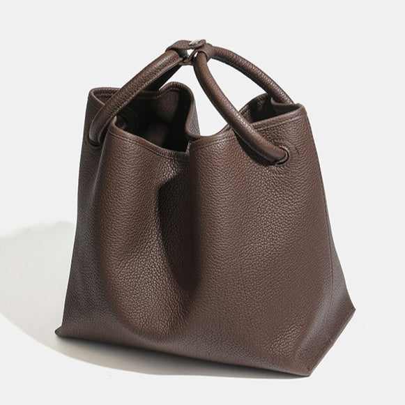 Timeless Large Capacity Soft Genuine Leather Bucket Shoulder Bag