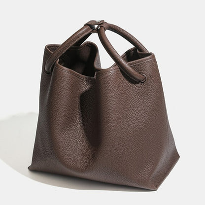 Timeless Large Capacity Soft Genuine Leather Bucket Shoulder Bag