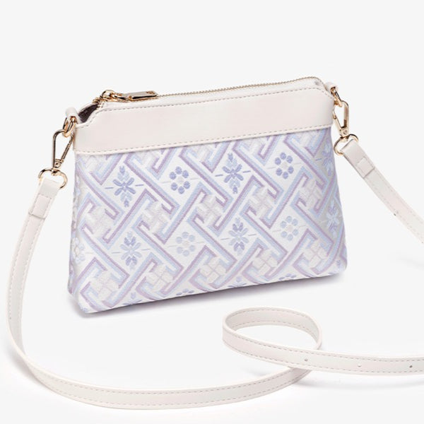 Graceful Oriental Motif Geometric Vegan Eco-Leather Tote Bag
