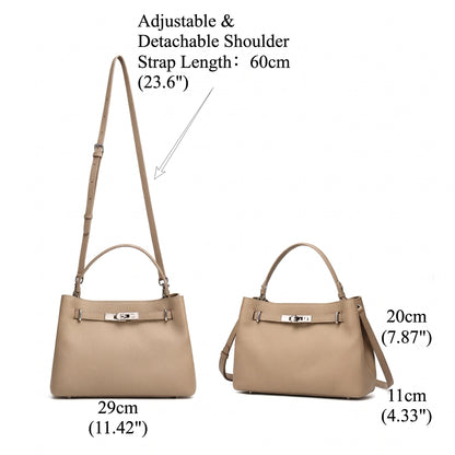 Sleek Genuine Leather Satchel Clutch Bag