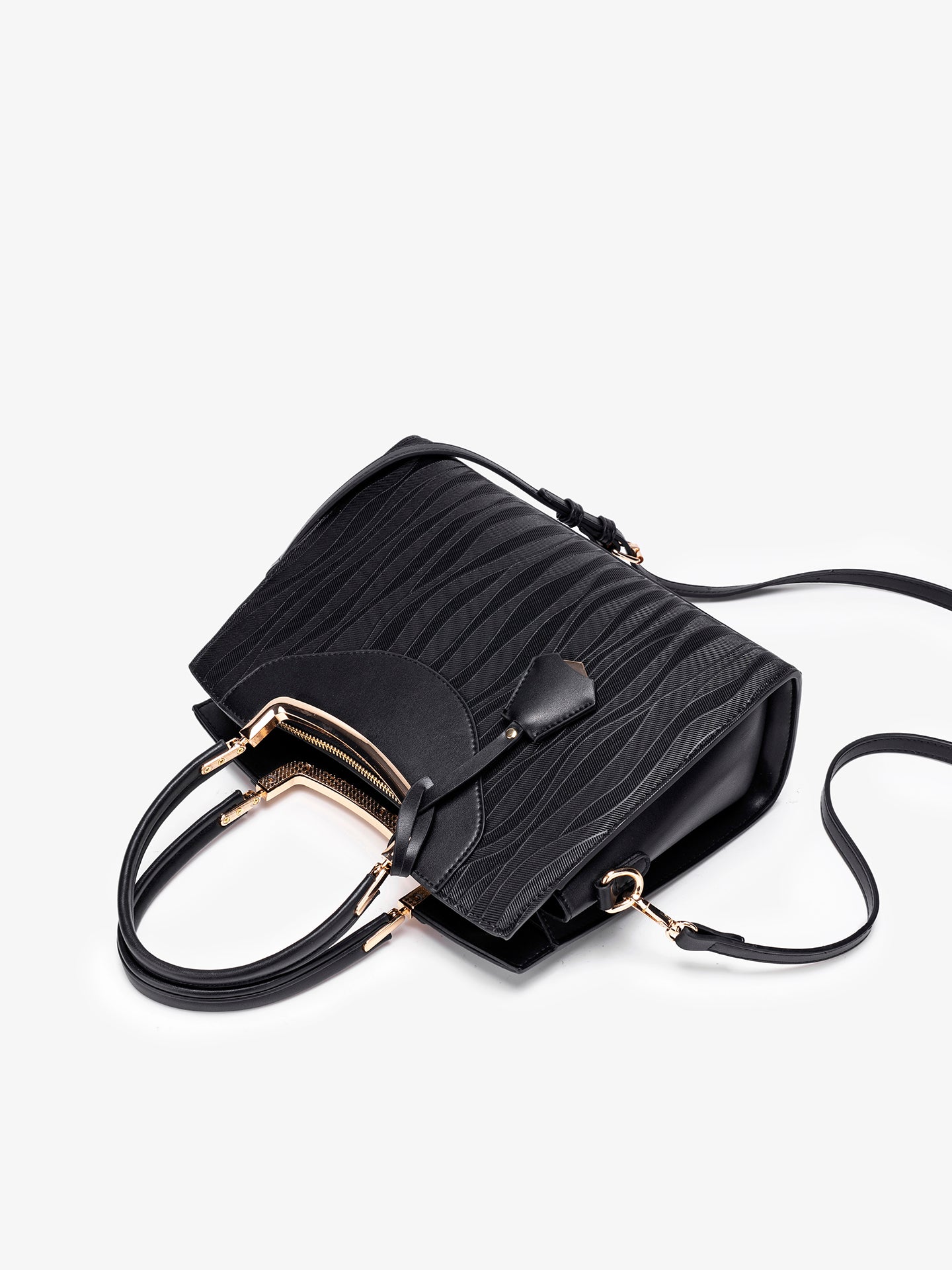 Vivid Wave Texture Vegan Eco-Leather Clutch Bag