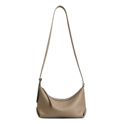 Legere, lässige Hobo-Clutch aus genarbtem echtem Leder  