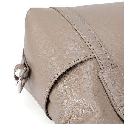 Minimalist Barrel Genuine Leather Satchel