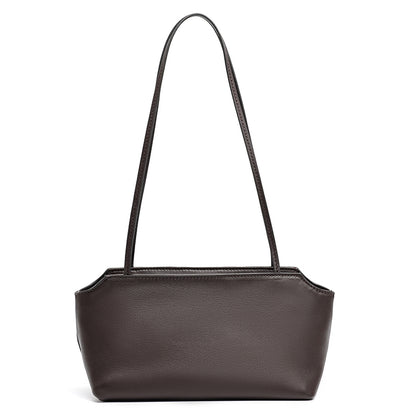 Minimalist Genuine Lambskin Leather Baguette Clutch Bag