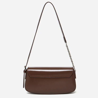 Minimalist Vintage Genuine Leather Baguette Saddle Bag