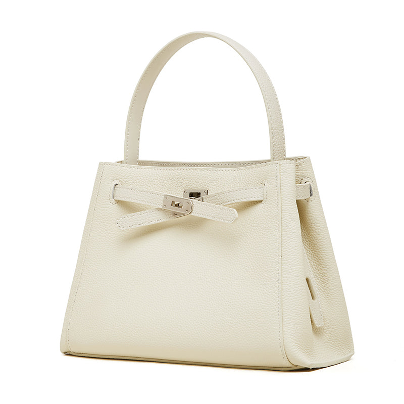 Ampia borsa tote a secchiello versatile in vera pelle Kelly sofisticata